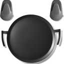 Universal 17" Round Carbon Steel Griddle for Grill Gas/Electric Stove Induction Cooktop and Oven, Thick Heavy-duty Carbon Steel, Vegetable Oil Pre-seasoned Nitrided Coating Process