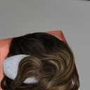 Hair Toppers for Women 20inch Wavy Hair Toppers for Women Toppers Hair Pieces for Women with Thinning Hair Ombre Highlight Synthetic Wig Clip In Hair Topper Wiglets with Fringe Bang Add Hair Volume (Highlights Dark Ash Brown)