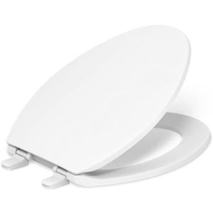 KOHLER 20110-0 Brevia, Slow Close Toilet Seat, Elongated Toilet Seat, Grip-Tight Bumpers Quick-Attach Hardware, White