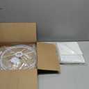 Drum Lamp Shades for Table Lamps 12" Top x 12" Bottom x 8" High Linen Lampshade Lamp Shade with E27 to E26/E14 Adapters for Floor Lamps Bedside Lamps, White fine lines, Assembly Required