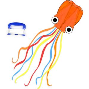 Mint's Colorful Life Octopus Kite for Kids and Adults, Large 3D Software Octopus Kites with Long Tails, Huge Easy Flyer Kites for Beach Trip Family Games and Activities