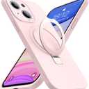 SKYLMW Designed for iPhone 15 Plus Case with Magnetic Invisible Stand Compatible with Mag-Safe Military Drop Tested Shockproof Silicone Phone Cases for Women Men 6.7'', Pink