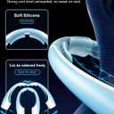 Rohent Rechargeable Neck Fan for Cooling: Powerful High Speed Battery Operated Fan 4 Speeds Long Battery Life - Lightweight USB Rechargeable Wearable Fan for Outdoor Indoor - Blue, Small mini tiny