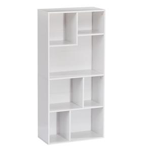 VECELO 42 Inch High Bookcase, 4-Tier Modern Storage Cabinet with Height Difference Shelves for Standard Textbooks, Floor Standing, Easy Assembly, Grey