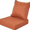 Outdoor Patio Cushions,Water-Resistant,24x24 Inch,Burnt Orange | Deep Seat Patio Furniture Cushion for Chair&Loveseat&Sofa,Fade-Resistant,Removable Cover,Thick Pad,For Deck&Lawn&Yard,1 Set