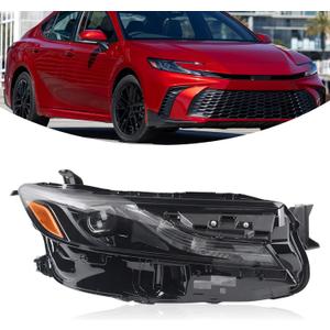 RH Single Len Headlight Assembly Compatible with 2024 2025 Toyota Camry SE LE Headlamp Right Passenger Side Replacement 81110AQ010