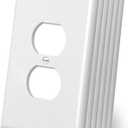 CML Oversized Duplex Outlet Covers, 6 Pack Jumbo Electrical Outlet Wall Plate, 1-Gang White Switch Plates, Dual Receptacle Faceplate, Over-Size 3.5” x 5.5”, Impact Resistant, ETL Listed