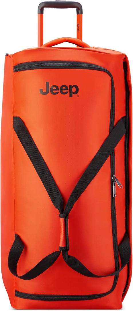 Jeep JS009D Two Wheel Rolling Travel Duffle Bag (31 Inch, Orange)