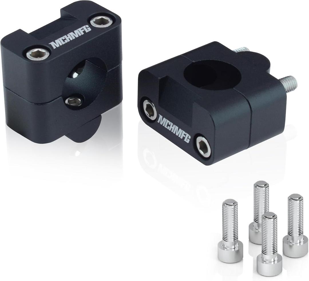 Universal Motorcycle Handlebar Risers for 1-1/8" 28mm 7/8" 22mm - Dirt Bike Handlebars Clamp Riser Supermoto Motocross (Black)