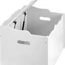 Amazon Basics Kids Wooden Toy Storage Chest with Safety Lid, Spacious Organizer for Bedroom, White, 30" x 18" x 19"
