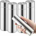 Vesici Mini Water Bottles 4.4 oz Cute Small Insulated Stainless Steel Purse Water Bottles Pocket Slim Flask Keeps Drink Cold and Hot for Women Lunch Bag Coffee(Silver,4 Pack) | Cute, Small, Insulated, Purse Water Bottles, Pocket Slim Flask