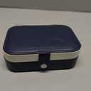 Hatori Travel Jewelry Box, PU Leather Small Jewelry Organizer for Women Girls, Portable Mini Travel Case Display Storage Holder Boxes for Stud Earrings, Rings, Necklaces, Bracelets (Blue)