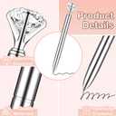 PASISIBICK 20 Silver Diamond Pens Cute Beautiful Ballpoint Pens for Women Wedding Coworkers Crystal Gifts(20 PCS)
