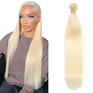 30 inch AuokMar Blonde Bundles Human Hair 613 Straight Bundles 50g Double Weft 8A Grade 613 Blonde Straight Bundle Human Hair Extensions