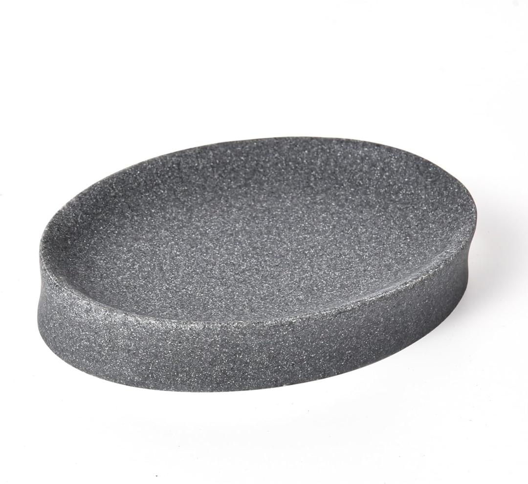 IMEEA Soap Dish Resin Soap Tray Soap Holder Sponge Hand Soap Dish Holder for Bathroom Shower Kitchen Sink Counter (Grey)