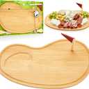 Golf Cheese Board Gift Set Golf Party Favor Prizes Charcuterie Wood Board with Knives and Box Father Day Gift for Dad Grandpa Party Tournament Game(Bamboo Color,15 x 8.3 x 0.47 ")