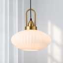 12 Inch Milk Glass Pendant Lights Vintage Chandelier Pendant Lighting Modern Mid Century Hanging Lights Adjustable Kitchen Island Light for Dining Room Bedroom Hallway