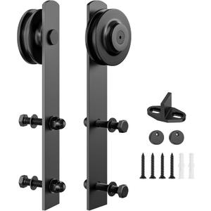 Sliding Barn Door Hardware Rollers, Silencer Design, Fit 1 3/8-1 3/4" Thickness Door Panel, Black-Pack of 2