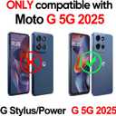 LeYi for Motorola Moto G-2025 Case: Moto G 2025 Phone Case with Screen Protector Camera Lens Protector, Heavy Duty Android Unlocked Cover Magnetic Stand para Phone Case Moto G 5G 2025 Celulares, Black