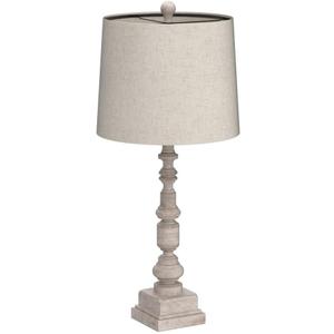 27.75" Vintage Farmhouse USB Table Lamps for Living Room Bedroom Traditional Bedside Nightstand Lamp with Dual USB Port Resin Table Lamp with Rotary Switch for Living Room Bedroom