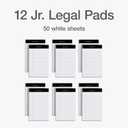 Oxford Legal Pads, 12 Pack, Premium Note Pads, 50 Legal Ruled 5" x 8" Sheets, Bright White Paper with Firm Back, Small Portable Notepads
