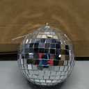 Yookeer 12 Pack 4 Inch Mirror Disco Ball Decorations Small Silver Hanging Ornaments Reflective with Attached String for Ring DJ Stage Lighting Effect for School Festival Fun 50s 60s 70s Party Decor