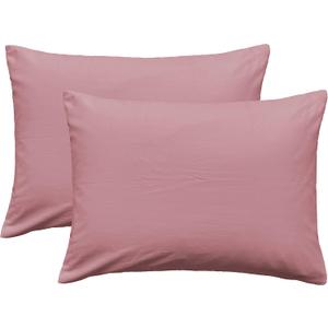 iMaylex Soft 100% Egyptian Cotton Zipper Pillow Case, Cozy and Lightweight Pillowcase, Set of 2, Lotus Pink, Standard, 20" x 26"