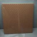 Sunlysound 3D Textured Wood Grain Sound Acoustic Wall Panels, 23.6'' x 23.6" Noise Dampening Modern Wall Decor, Peel and Stick for Noise Reducing in Home Office, Studio, Gaming Room (Burlywood)