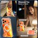 for iPhone 17 Pro Case,[Compatible with MagSafe][Invisible Magnetic Ring Stand],Slim Iridescent Wavy Women Girls Case for Apple iPhone 17 Pro 6.3"(2025),Light Orange
