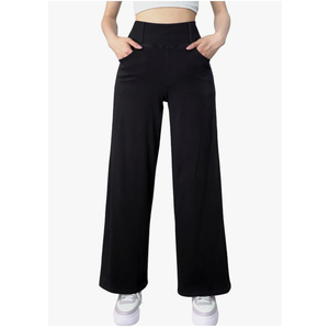 Simple Flavor Women's Wide Leg Jeans High Waisted Stretch Pull-on Baggy Denim Pants with Pockets, Size M