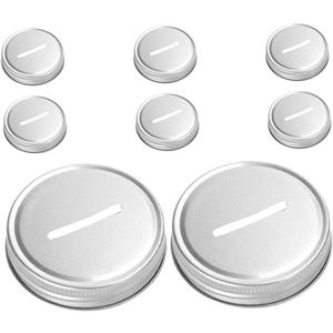 8pcs Coin Slot Lids for Wide Mouth Mason Jars Versatile Bank Covers for Saving Coins Bills and Collectibles Fun Educational Tool for Adults