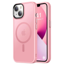 Thomo Strong Magnetic for iPhone 13 Case & iPhone 14 Case [Compatible with Magsafe] [10FT Drop Resistant] Matte Skin Feeling Back, Aluminum Alloy Keys Phone Case iPhone 13/14, Pink Pack of 2