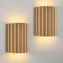 Gold Resin Modern LED Wall Sconces Wall Lighting Set of 2, Indoor Hardwired Wall Mount Light Fixtures Lamp Up and Down for Living Room Bedroom Hallway Dining Room