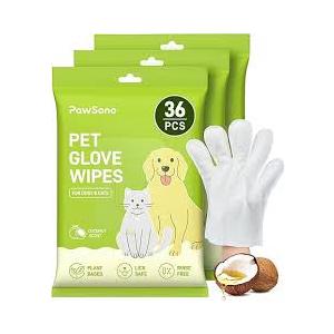 36PCS Hypoallergenic Pet Glove Wipes for Dogs & Cats - Quick Clean & Deodorizing Between Baths & Travel | Dog Washing Wipes for Fur, Butt, Paws, Eyes & Ears |Cat Cleaning Gloves for Grooming & Bathing