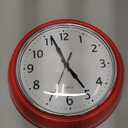 Bernhard Products Retro Wall Clock 9.5 Inch Red Kitchen 50's Vintage Design Round Silent Non Ticking Battery Operated Quality Quartz Clock