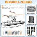 iCOVER T-Top Boat Cover, 600D Heavy Duty Marine Grade Waterproof Tear Resistant Boat Cover for Center Console Boat with T TOP Roof, Fits 22'-24' Long Beam Width up to 116", Grey