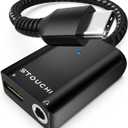 Stouchi USB C to 3.5mm Headphone and Charger Adapter, 2 in 1 USB-C to Aux Audio Jack with 30W Safe Fast Charging Hi-res DAC Compatible with iPhone 15, Galaxy S24/S24+/S23/S22/S21, Pixel 9 6/5 (Black)