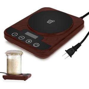 Sourdough Starter Warmer Precise 1F Thermostat Control (70-100F) Sourdough Warming Mat for Kitchen Auto Warming On/Off, 12-Hour Timer,Perfect for Sourdough Fermentation & Home Baking (Wood Grain)