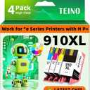 910XL Ink Cartridges for HP Printers Replacement for HP 910 Ink Cartridges Combo Pack 910 Ink Work with OfficeJet Pro 8015e 8025e 8028e 8020 8035e Printers (4-Pack 910XL Black and Color Combo Pack)