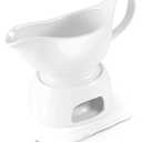 LoeJan 17oz Gravy Boat with Spoon, Ceramic Sauce Serving Dish, Easy-Pour Big Dripless Lip Spout Serveware Set For Salad Cream Milk Broth Black Pumpkin Thanksgiving