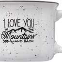 Stoneware Adventure 8oz Mini Mug (I Love You To The Mountains And Back, White Speckle) (13 Ounces)