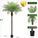 8ft Artificial Phoenix Palm Tree, Faux Coconut Silk Tropical Fake Palm Plant for Indoor Outdoor Home Office Patio Bathroom Pool Coastal Decor(Set of 2)