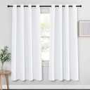 NICETOWN White Bedroom Curtain 72 inches Long - (50% Blackout) Grommet Sound Reducing Window Treatment Sound Reducing Privacy Thermal Drape Light Blocking for Living Room (1 Panel, W52 x L72)