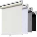 AOSKY Cordless Roller Shades Blackout Blinds for Windows Room Darkening Rolled Up Shades with Spring System, UV Protection Window Shades Door Blinds for Home and Office (28" W x 72" H, Ivory)