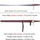 46in Medieval Longsword 65 Manganese Steel Sword Full Tang
with Scabbard & Belt,Hand Forged Two-HandedSword