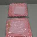 Lallisa 2 Pack Scalloped Cupcake Stand Dessert Plates Plastic Square Tiered Serving Stand Display Tower for Wedding, Birthday Party, Tea Party and Baby Shower(Pink Gradient)