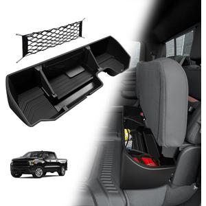 Under Seat Storage Box for 2019-2025 Chevy Silverado 1500&2500 3500HD(2020-2025) Accessories Crew Cab (No for Rear with Kicker Subwoofer) Detachable Custom Fit Rear Underseat Organizer