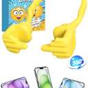 2 x Christmas Stocking Stuffers for Teens Girls Women Adults Gifts: Lazy Cell Phone Holder for Desk Unique Gesture Phone Stand Gifts for Teenager Boys Men Funny Gag Gift Who Have Everything White Elephant (Yellow)