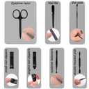 NOVANO Professional 7-in-1 Manicure Pedicure Set, Stainless Steel Nail Clipper Kit for Men Women, Sharp Grooming Tools with Portable Leather Travel Case - Ideal Gift (Black)