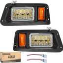 10L0L Golf Cart Headlight Kit for Yamaha G14, G16, G19 G22 Gas or Electric, 12V Front Driver & Passenger Side, 3Pin Connector Included